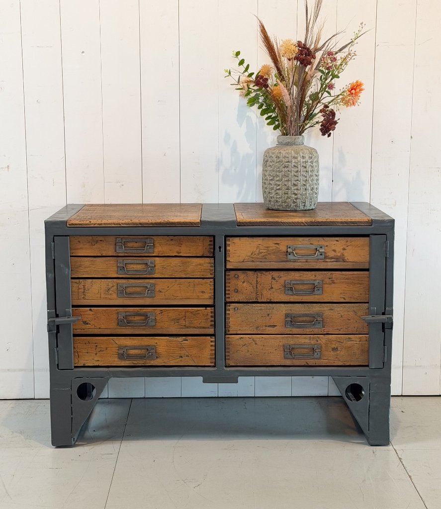 Vintage werkbank met lades | Dressoir | Ladekast, Ophalen, Gebruikt, 50 tot 100 cm, 3 of 4 laden