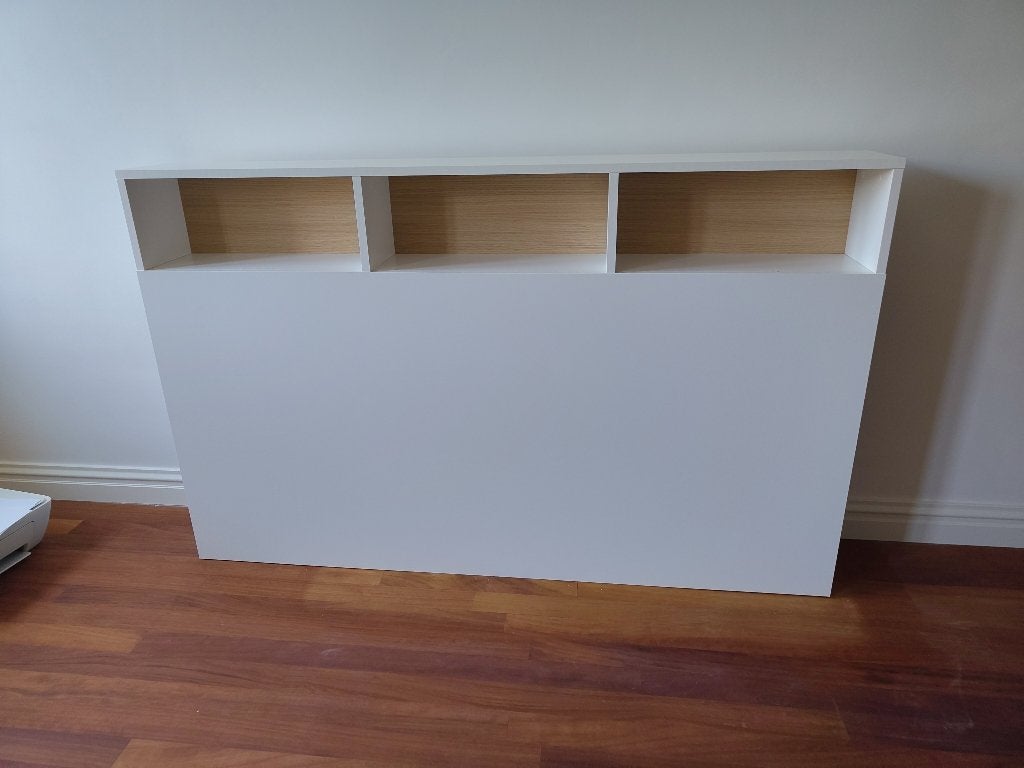 Hoofdeinde bed met opbergruimte, Ophalen, Wit, 190 cm of minder, 160 cm
