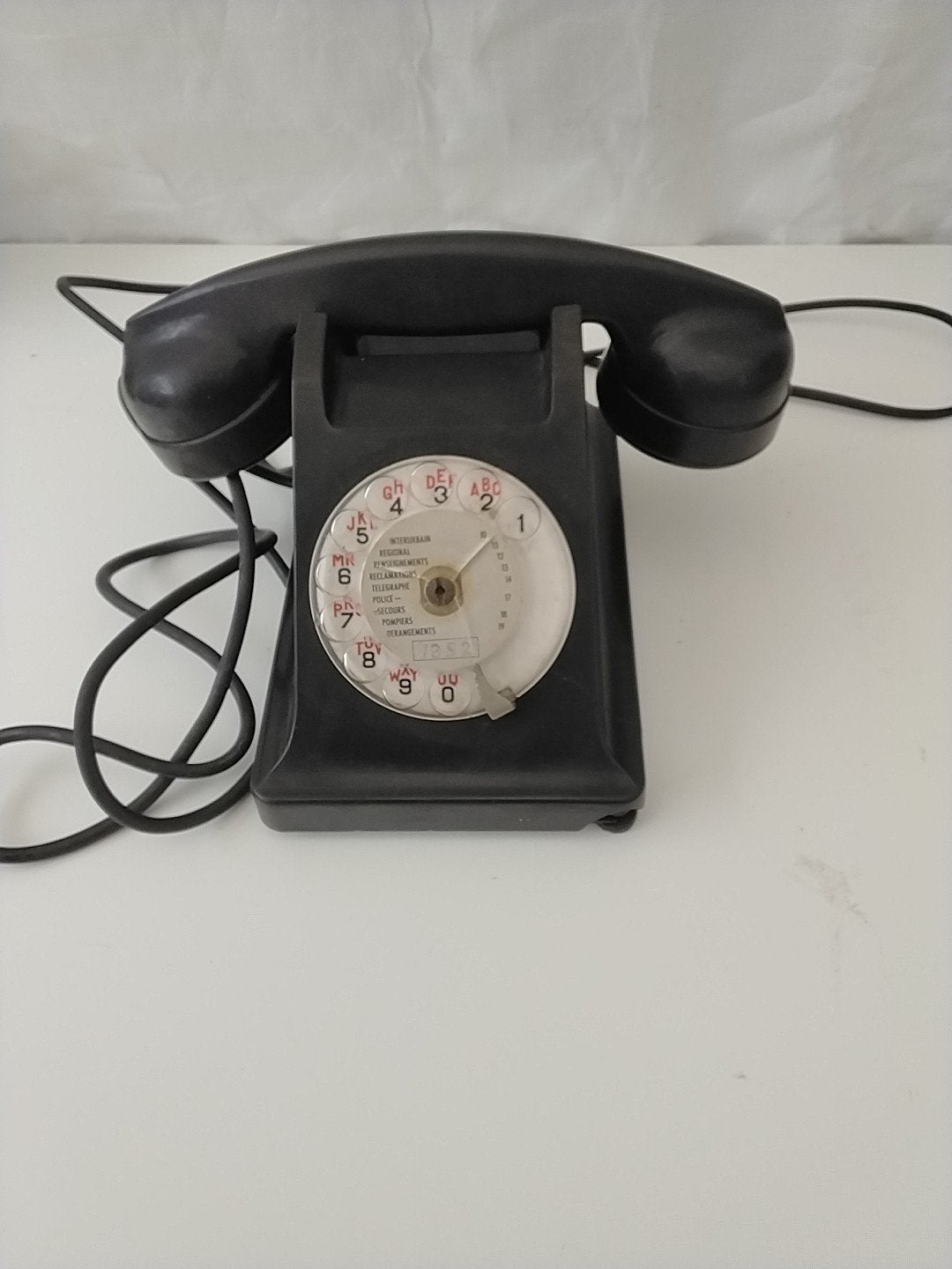 Vintage Ericsson SAT14 Telefoon - Zwart, Draaischijf, Ophalen of Verzenden