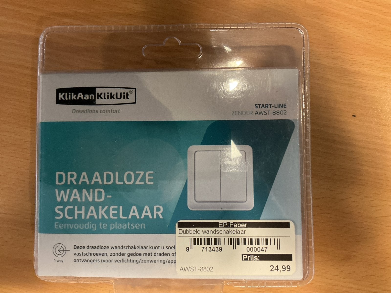 KlikAanKlikUit Draadloze Wandschakelaar AWST-8802, Ophalen of Verzenden, Nieuw, Overige merken, Schakelaar
