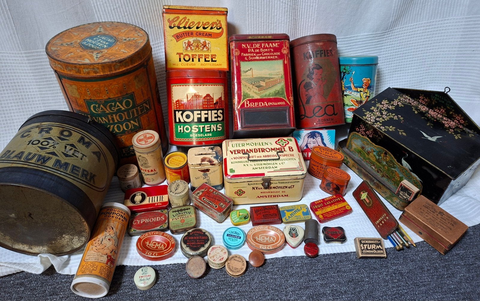 Diverse oude blikjes en blikken - Vintage collectie, Ophalen, Gebruikt, Overige, Overige merken