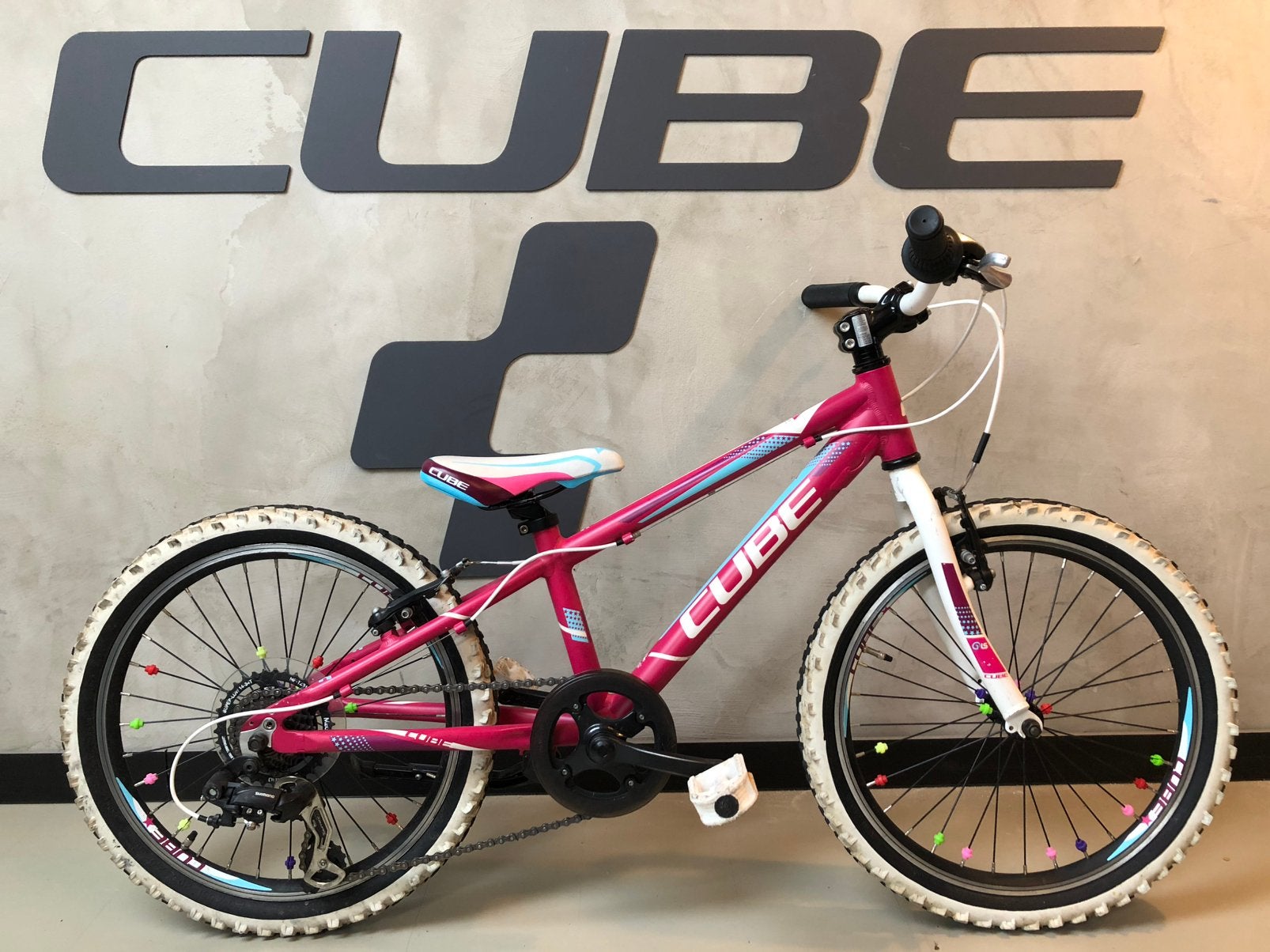 Cube 200 kids race mtb 20” 20 inch jongen meisje fiets acid, Ophalen, Gebruikt, Velgrem, Handrem