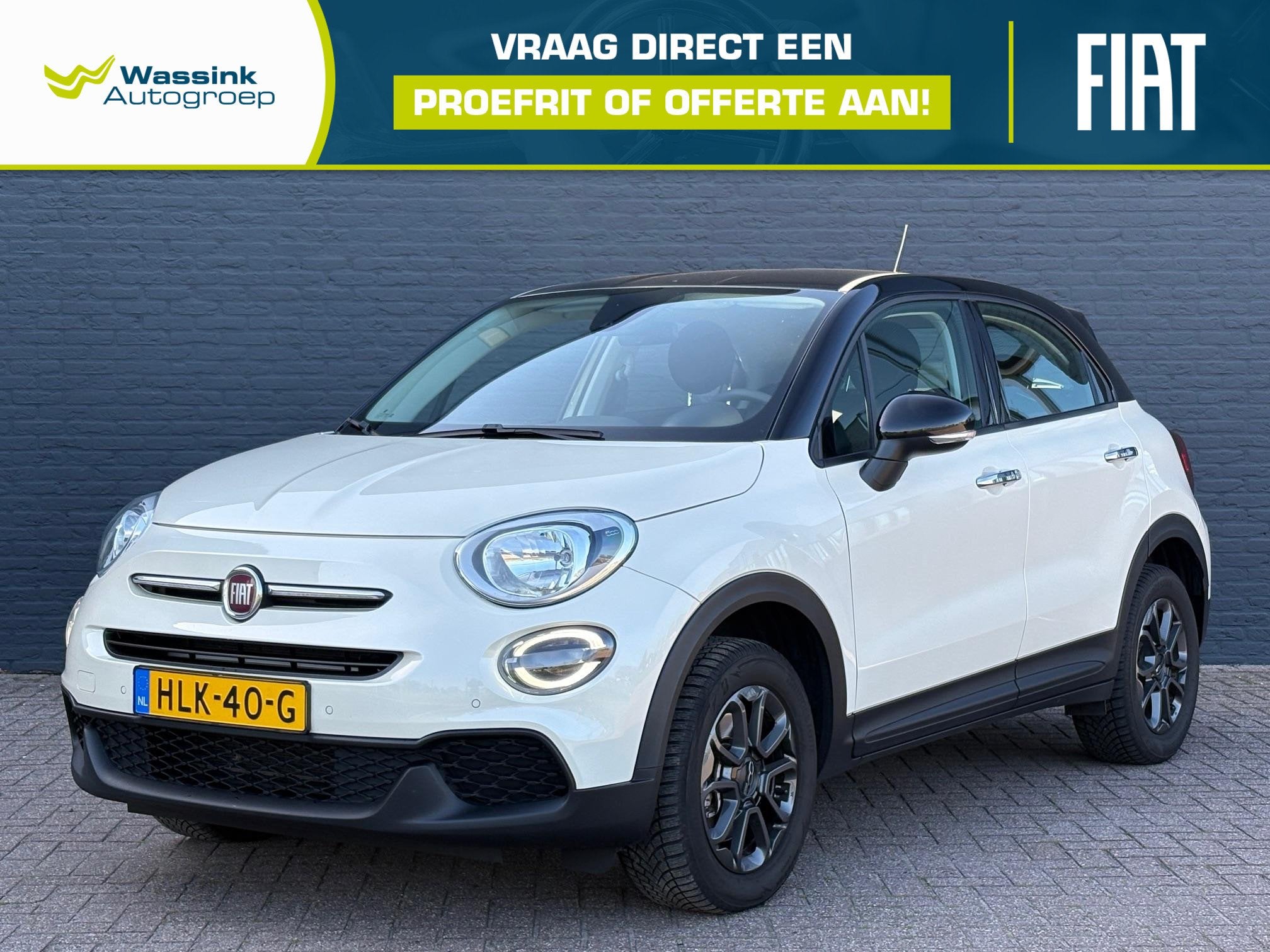 Fiat 500 X 1.3 GSE Lounge Automaat | Trekhaak | Camera | Nav, Gebruikt, 150 pk, Wit, Bedrijf