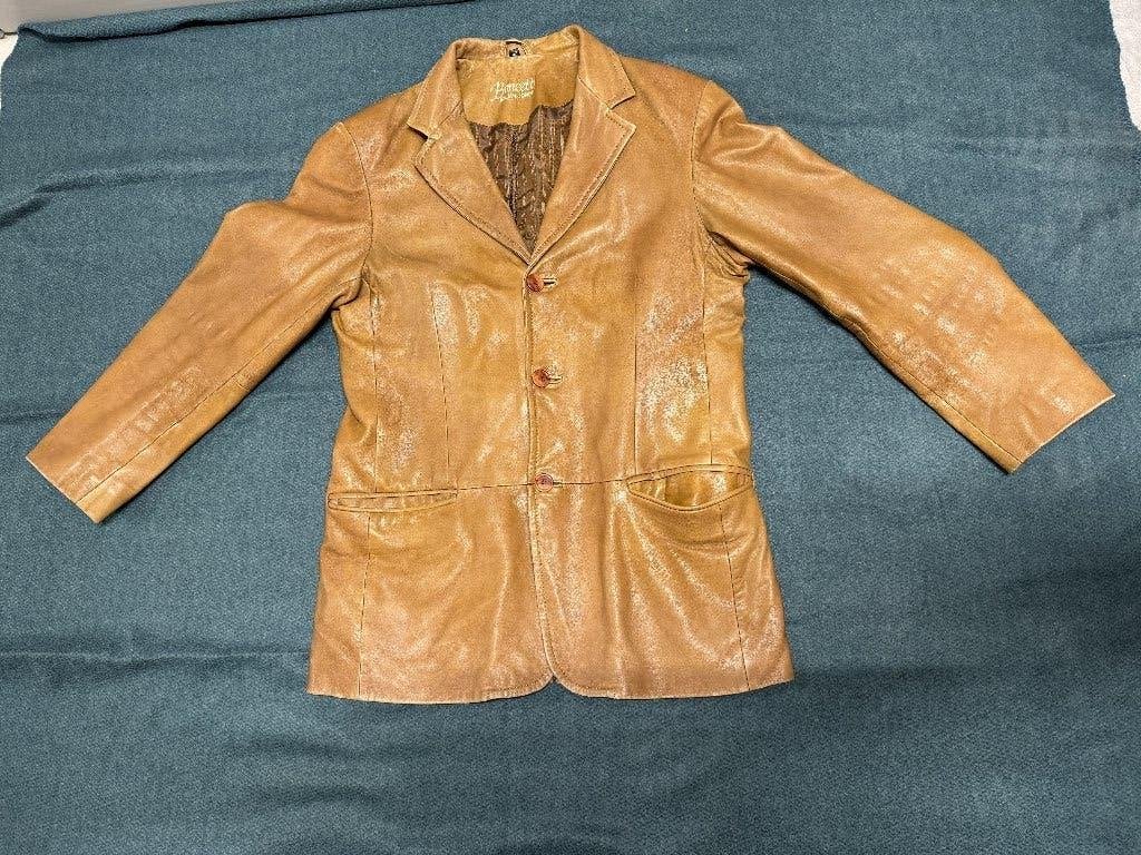 Leren jas, Boncetti, maat 52, Kleding | Dames, Ophalen, Gedragen, Maat 46/48 (XL) of groter, Bruin