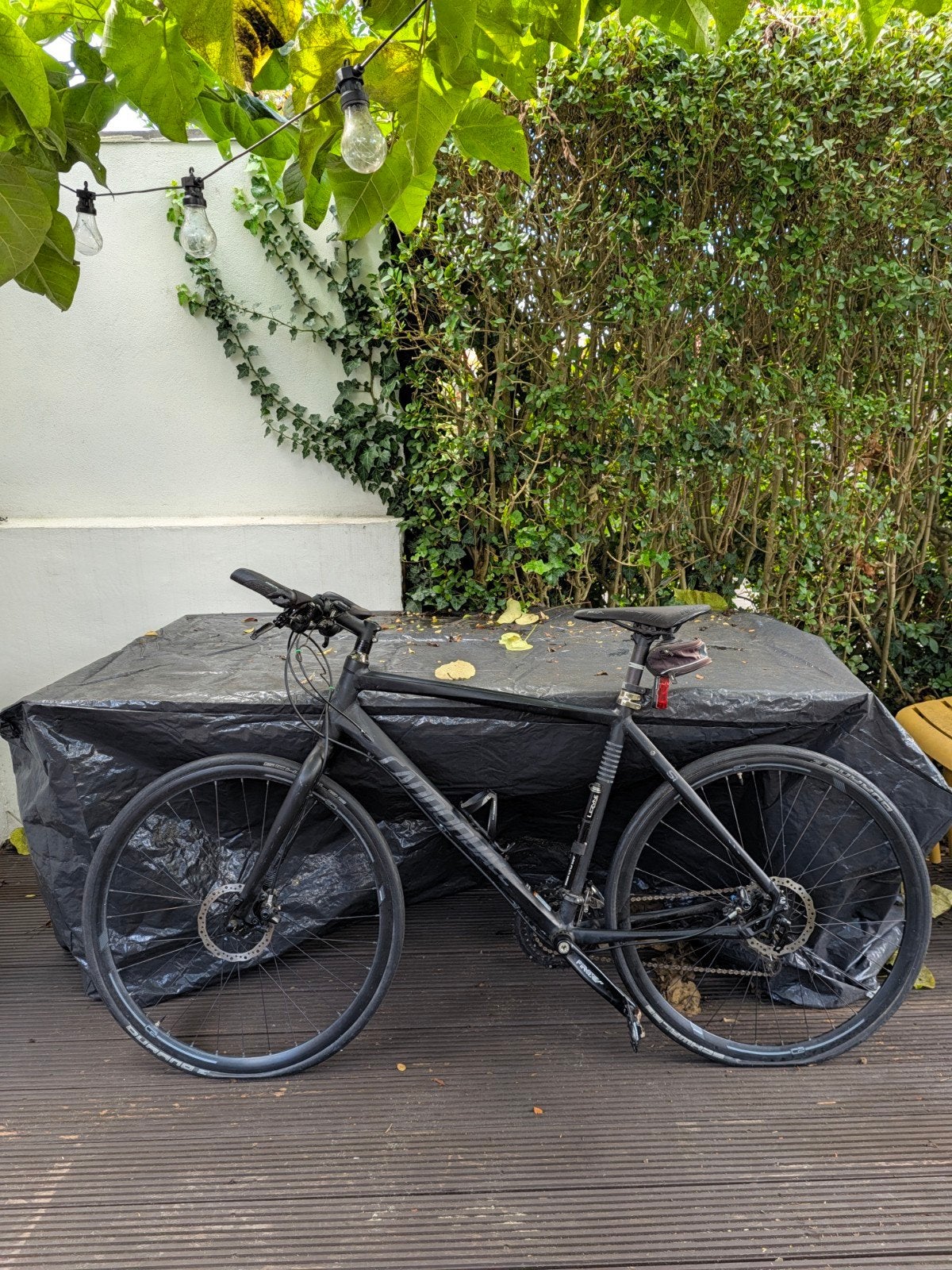Cannondale Quick CX 3 hybride fiets + Borretti fietskleding, 28 inch, Gebruikt, Schijfrem, Ophalen
