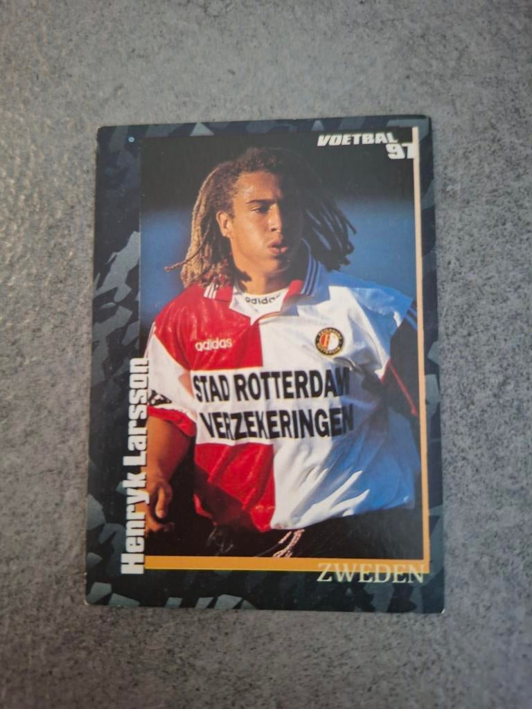 Panini sticker Voetbal 97. Speler Henryk Larsson Feyenoord., Verzenden, Zo goed als nieuw, Sticker