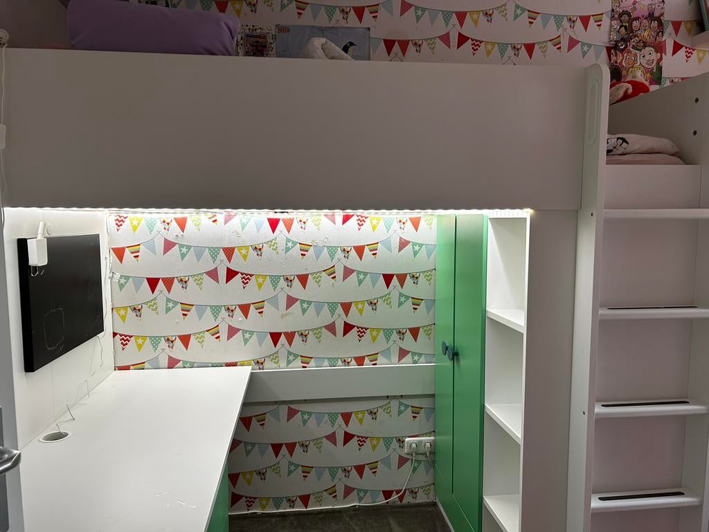 Ikea Smastad hoogslaper met bureau, Huis en Inrichting, Ophalen, Gebruikt, Eenpersoons, 200 cm