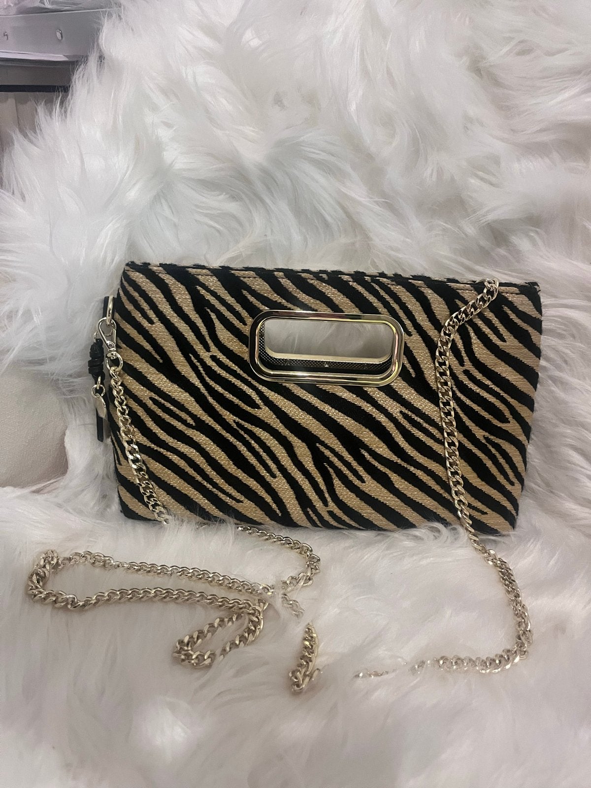 Victoria's Secret Zebra Clutch met Portemonnee, Ophalen of Verzenden, Zo goed als nieuw, Zwart, Avondtasje