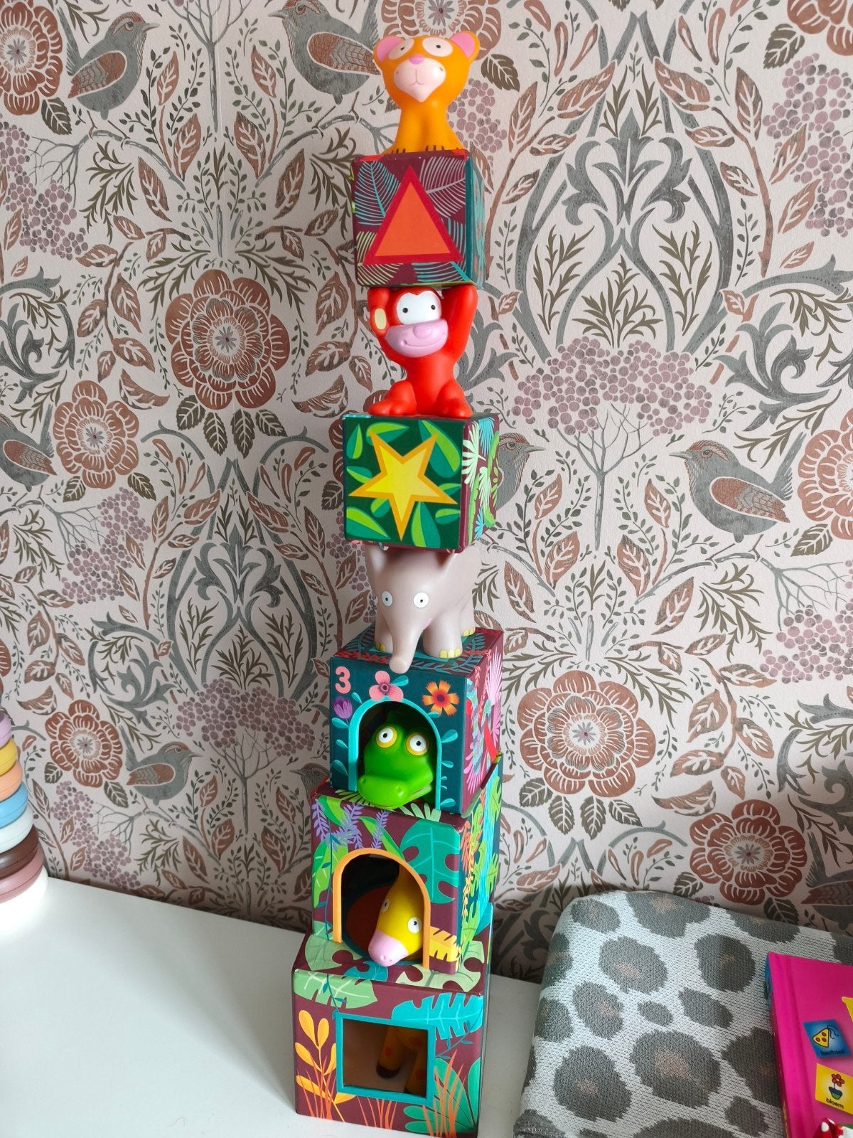 Djeco Stapeltoren met jungledieren - Zo goed als nieuw, Ophalen of Verzenden, Zo goed als nieuw, Overige typen