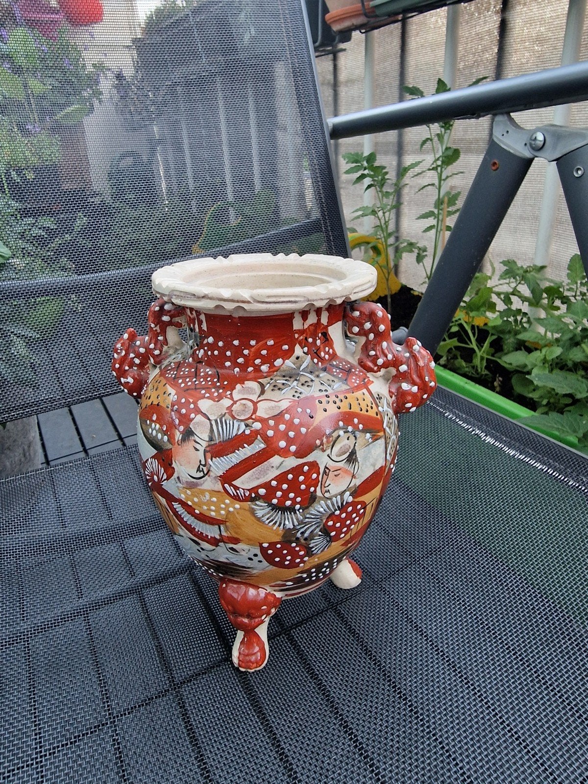Unieke handgeschilderde Japanse Satsuma vaas, Ophalen of Verzenden