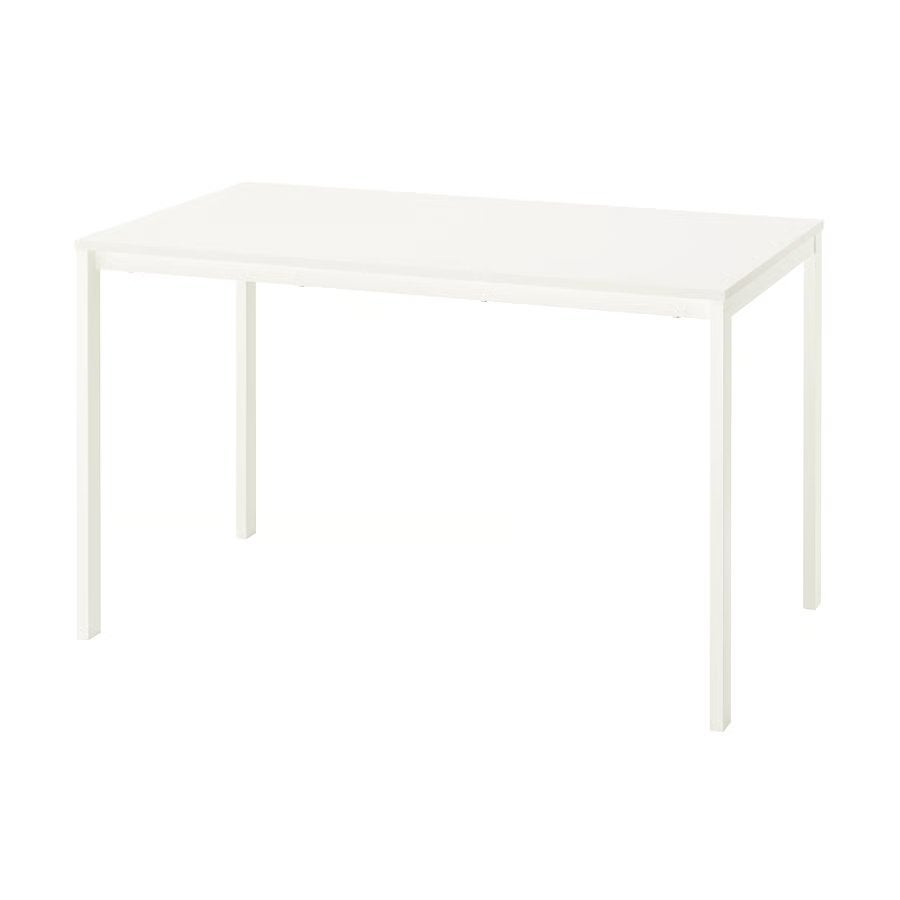 VIHALS Table, white, 125x74 cm, Ophalen, Zo goed als nieuw, Rechthoekig, 50 tot 100 cm