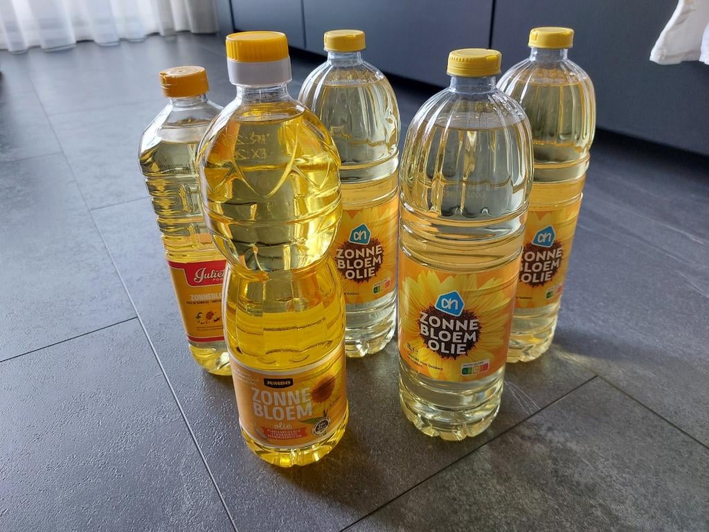 Nieuw 5 flessen zonnebloem olie, Diversen, Ophalen