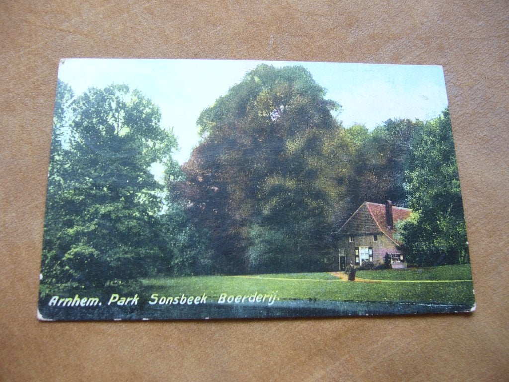 ARNHEM  =  PARK SONSBEEK  BOERDERIJ  BRIEFKAART 1910, Ophalen of Verzenden, Voor 1920, Gelopen, Gelderland