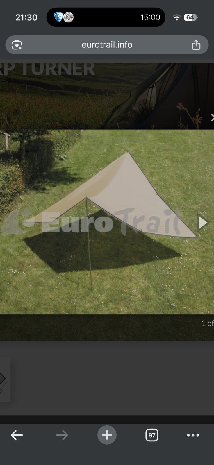 Eurotrail Tarp 300x300cm - Polyester - Beige, Ophalen, Zo goed als nieuw