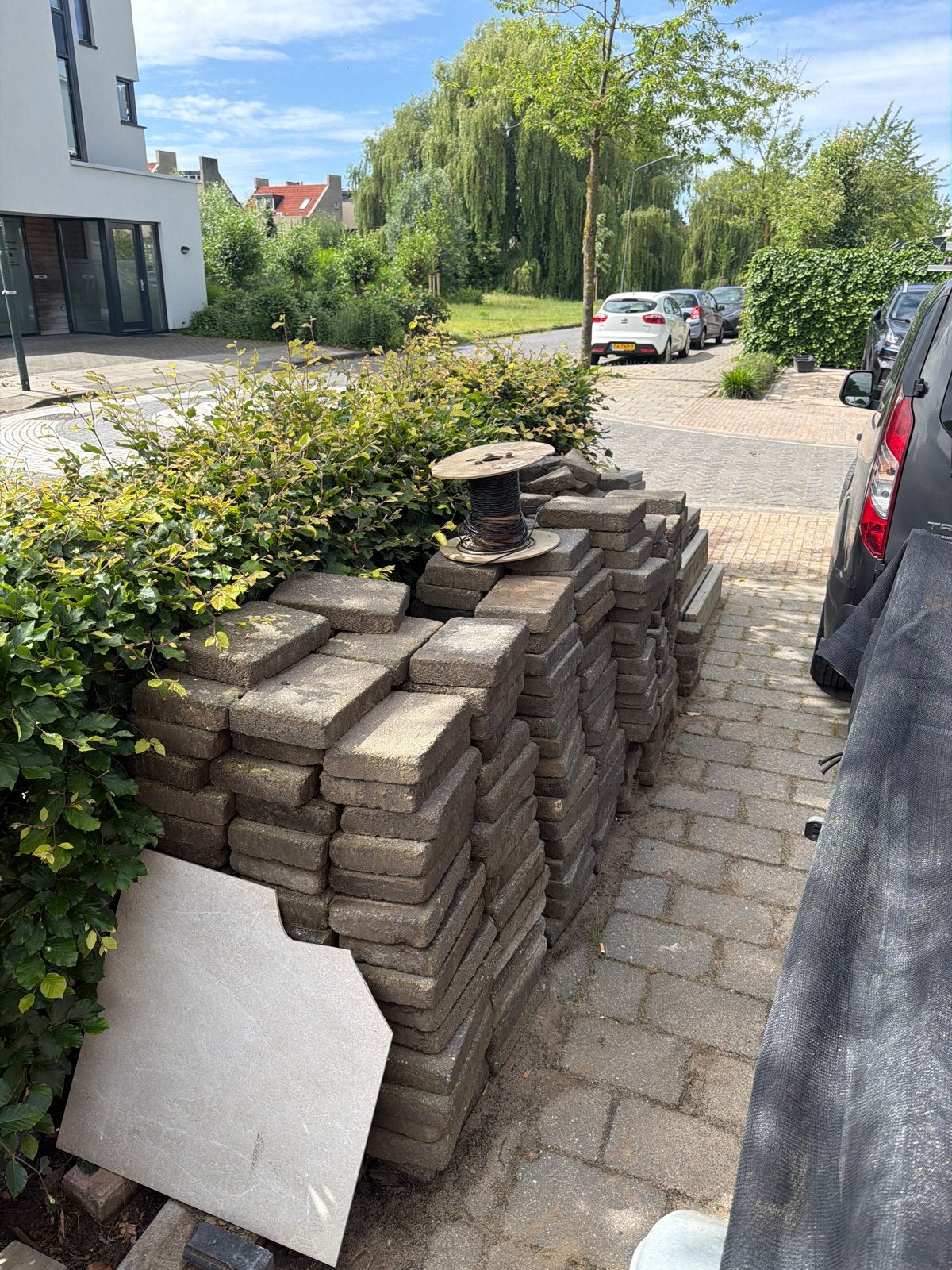 Gebruikte betonklinkers 20x30 cm, Tuin en Terras, Ophalen, Gebruikt, Klinkers, 10 m² of meer