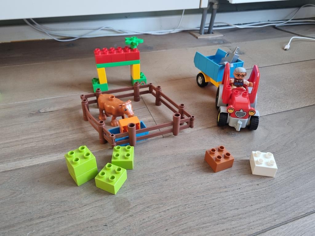 LEGO Duplo Boederij Set met Tractor en Koe, Overige merken, Gebruikt, Zelf te bouwen, Ophalen of Verzenden