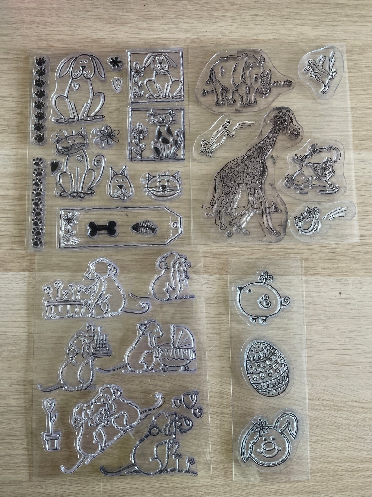 Diverse Stempelsets: Dieren, Pasen en Meer, Gebruikt, Dieren, Ophalen of Verzenden, Kunststof