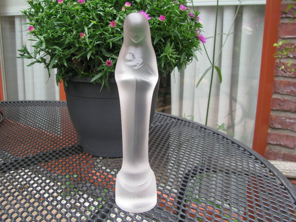 Madonna # Maria met Kind * Leerdam Glas * S. Uiterwaal *, Antiek en Kunst, Ophalen of Verzenden