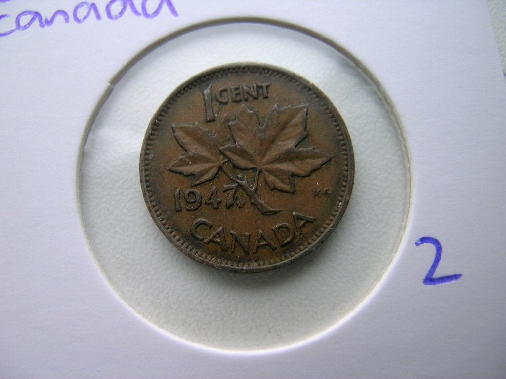 Cent 1947 Canada (nr 2), Ophalen of Verzenden, Noord-Amerika, Losse munt