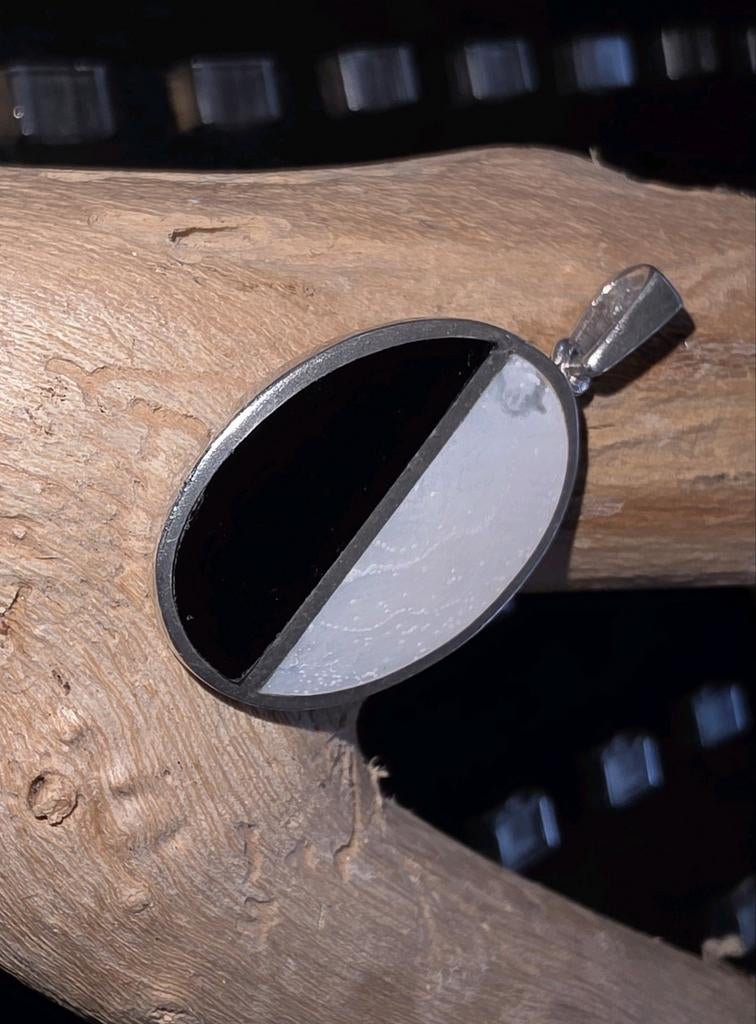 Zilveren Hanger Zwart Wit Yin Yang Stijl, Overige voorstellingen, Verzenden, Zwart, Nieuw
