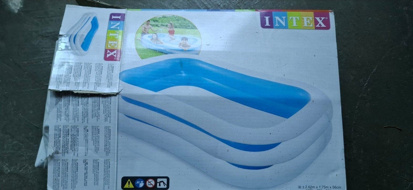 Intex Opzetzwembad - Rechthoekig - 2.62m x 1.75m x 56cm, Ophalen of Verzenden, Gebruikt