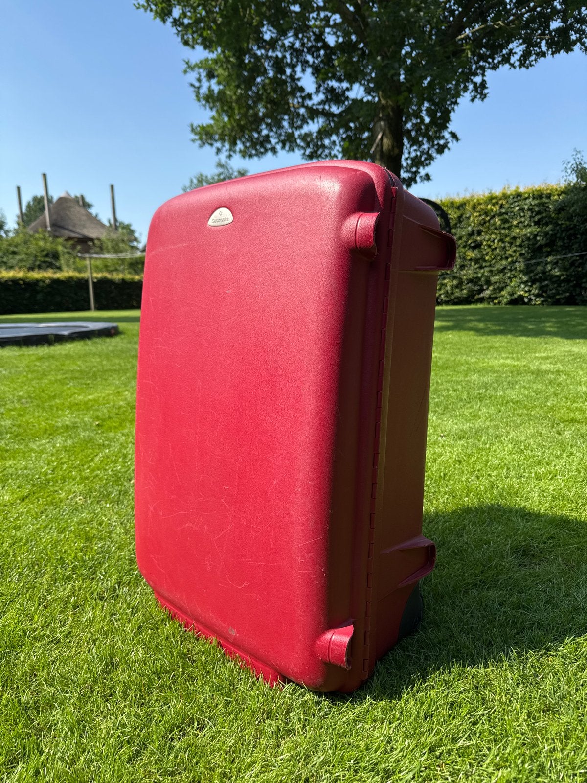 Samsonite spinner Koffer Rood - Reiskoffer met Wieltjes, Ophalen, 30 cm of meer, Gebruikt, 60 tot 80 cm