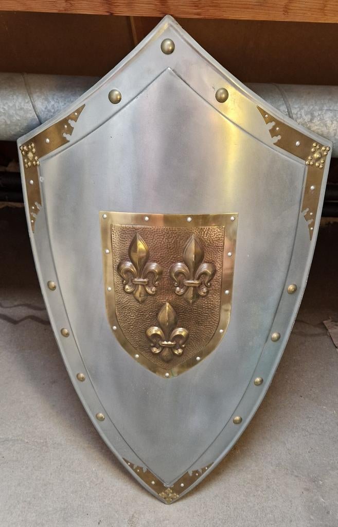 Decoratief Ridderschild met Fleur-de-lis - LARP/Decoratie, Ophalen of Verzenden, Gebruikt, Toneelattributen of Onderdelen