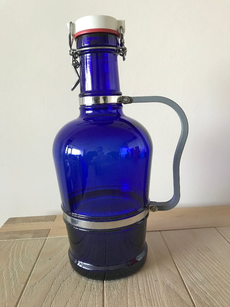 Blauwe beugelfles 2L, Ophalen, Zo goed als nieuw, Glas of Glazen, Overige merken