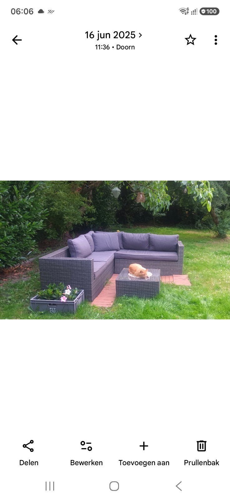 kussens grijs van loungeset, Tuin en Terras, Ophalen, Overige materialen, Gebruikt, Overige materialen