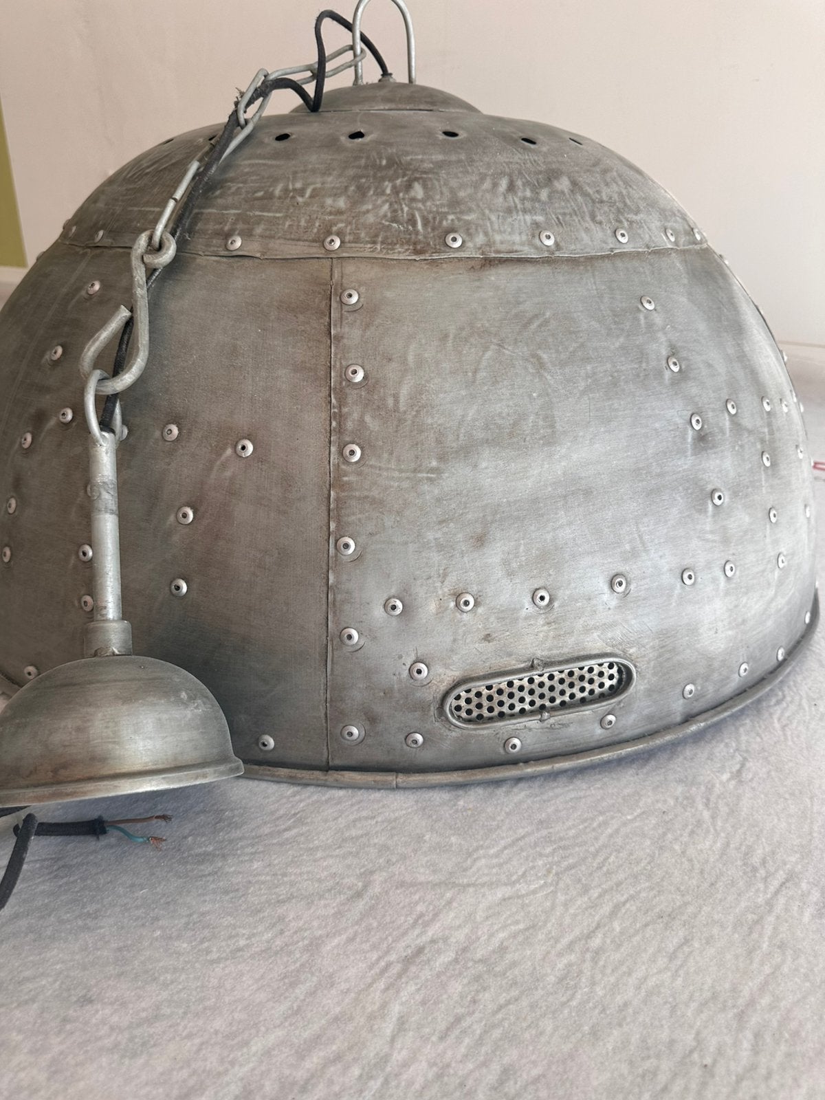 Plafondlamp/hanglamp aviator style, aluminium, 76cm diameter, Ophalen, Zo goed als nieuw, Metaal, Vintage, industrieel