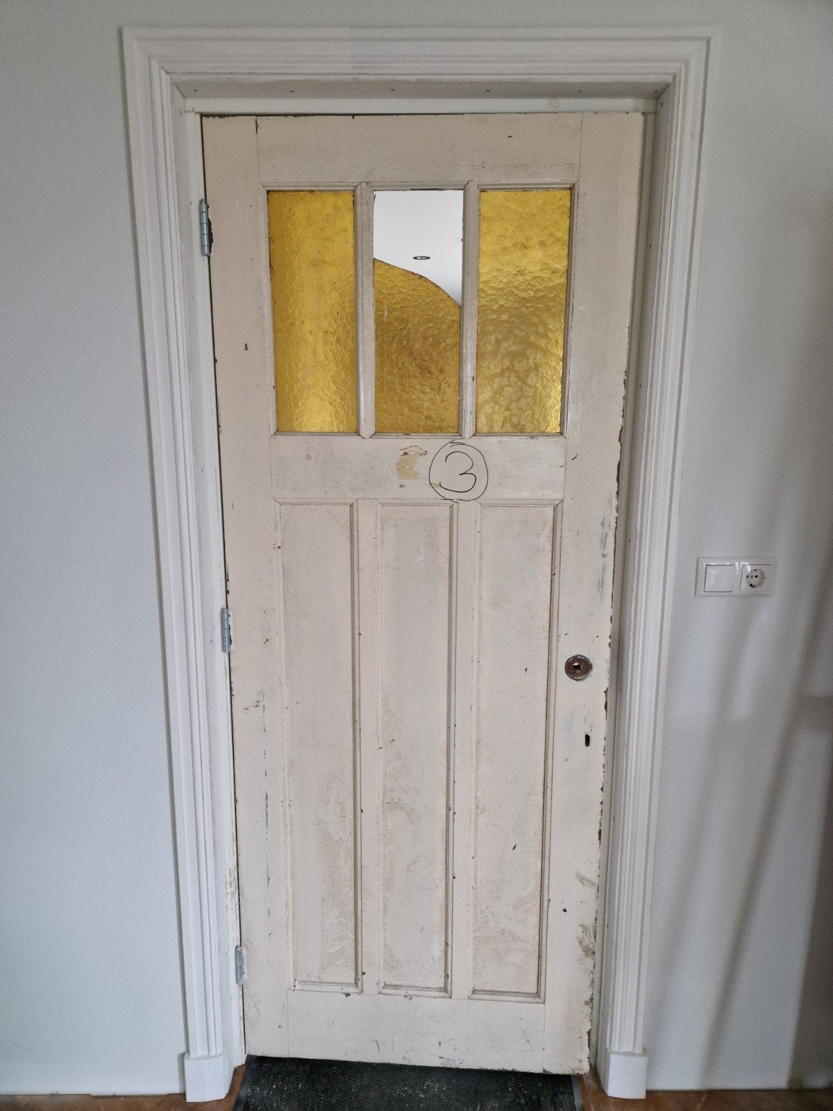 6 gebruikte paneeldeuren, waarvan 3 met glas in lood, Ophalen, Gebruikt, 80 tot 100 cm, Binnendeur