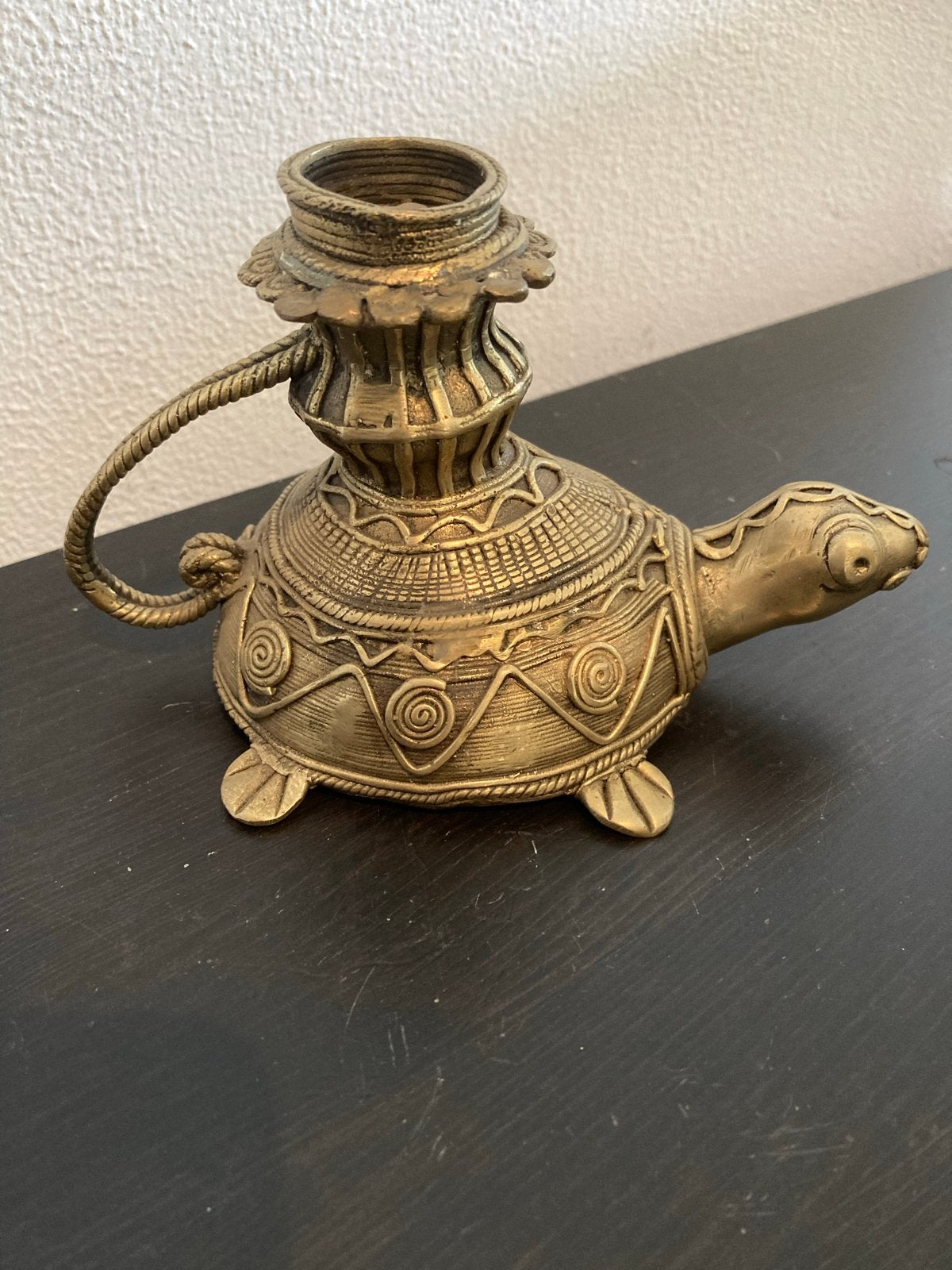 Indiase Bastar Dhokra kunst,messing schildpad 10cm, Antiek en Kunst, Ophalen of Verzenden