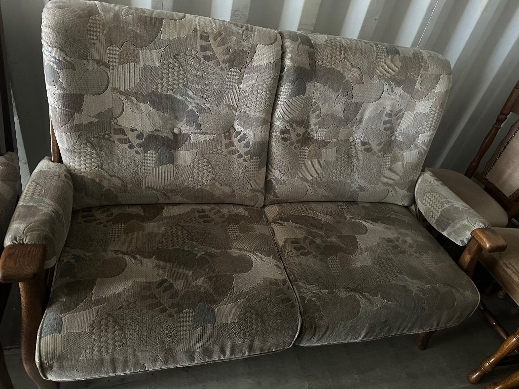 Bankstel en 2 losse stoelen., Ophalen, Gebruikt, 75 tot 100 cm, Rechte bank
