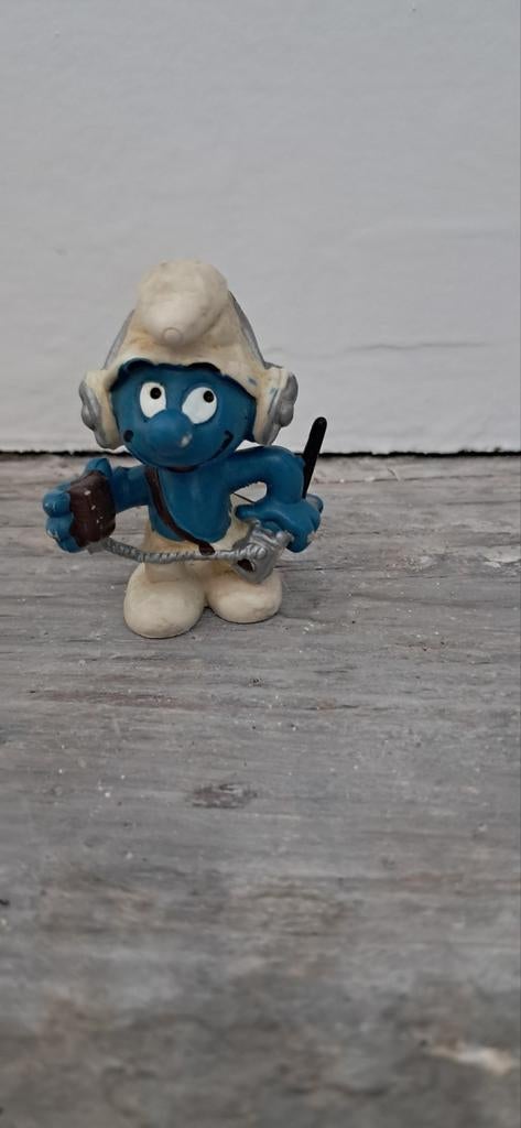 Operatorsmurf 1981 - Vintage Figuurtje, Verzamelen, Smurfen, Gebruikt, Poppetje, Figuurtje of Knuffel, Overige Smurfen, Ophalen of Verzenden