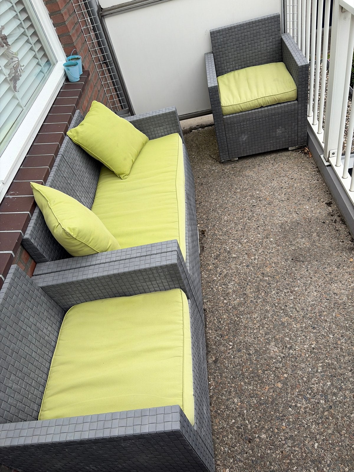 Loungeset met kussens, Tuin en Terras, Ophalen, 4 zitplaatsen, Gebruikt, Loungeset