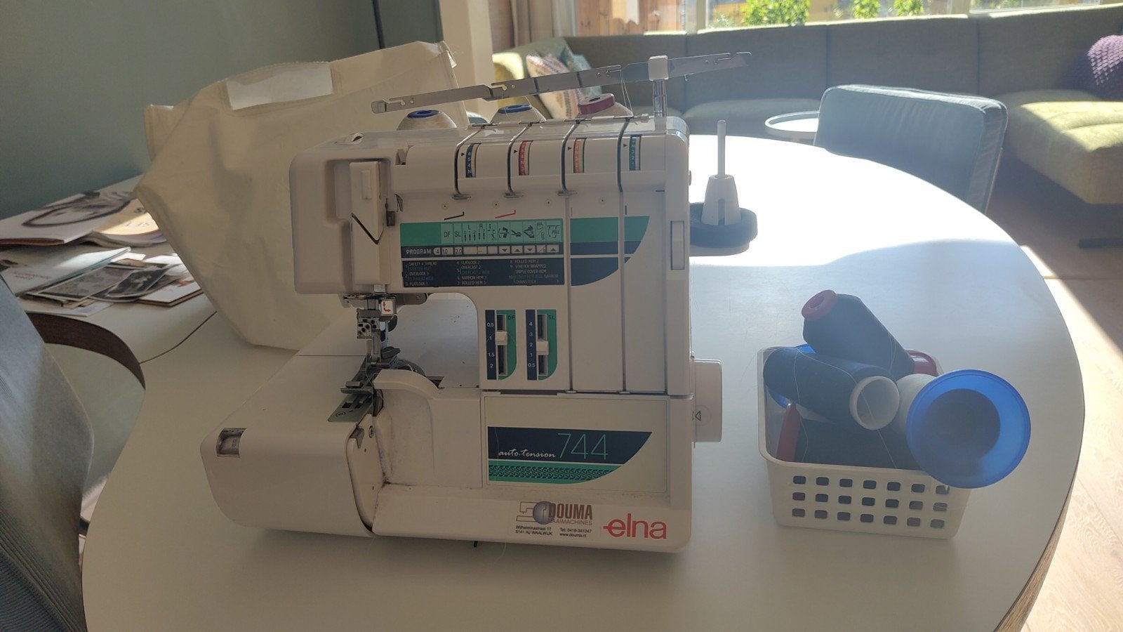 Lockmachine Elna 744 autotension, Ophalen of Verzenden, Gebruikt, Lockmachine, Overige merken