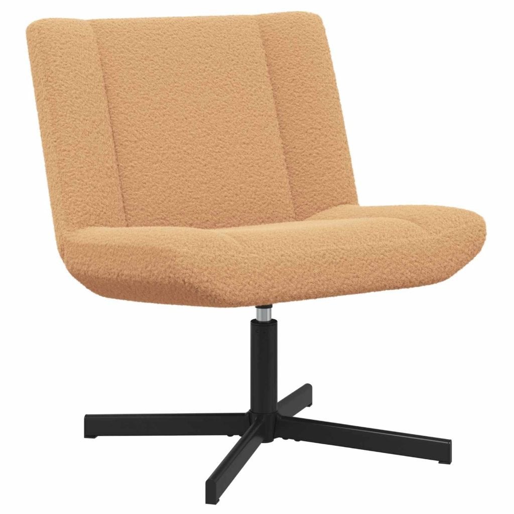 Draaifauteuil vachtstof beige 360 graden draaibaar nieuw, Verzenden, Nieuw, 75 tot 100 cm, Stof