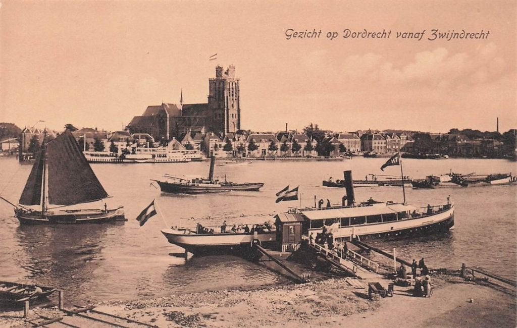 702-202-015 Gezicht Op Dordrecht Vanaf Zwijndrecht, Verzenden, Voor 1920, Zuid-Holland