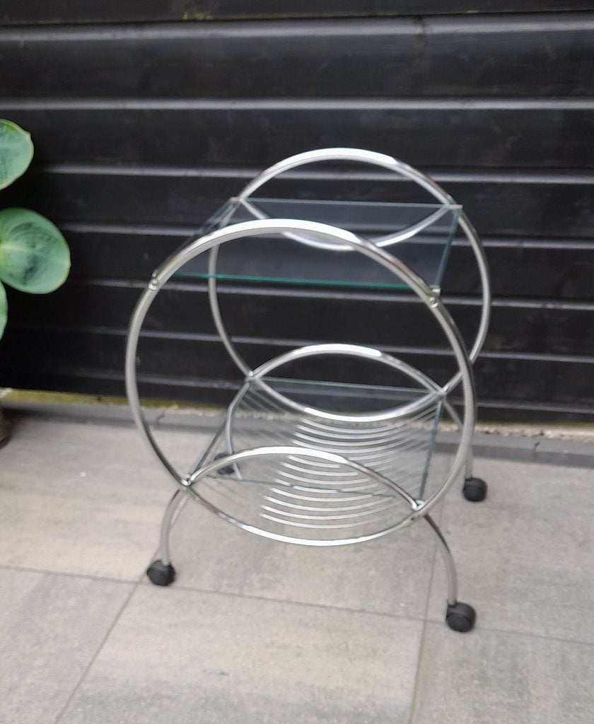 Vintage theewagen drank trolley chroom, Antiek en Kunst, Ophalen