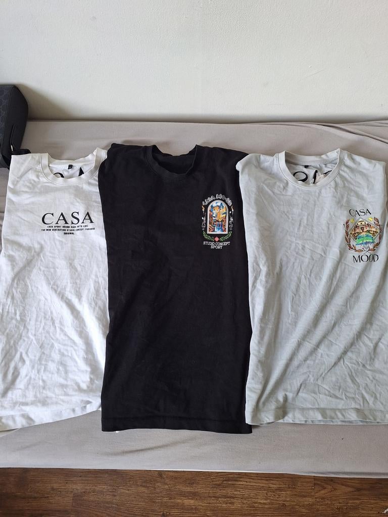 3x Casa Mood T-shirts - Zwart, Wit, Grijs - Maat M, Ophalen, Casa Mood, Maat 48/50 (M), Zwart