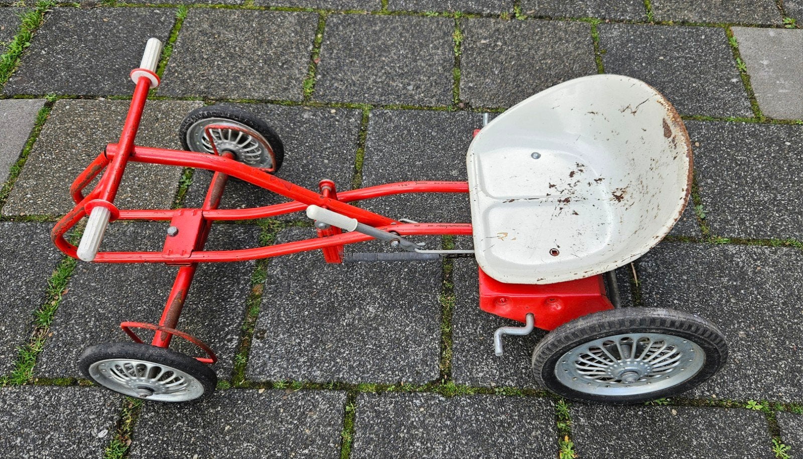 Vintage Kinder Go-Cart Jaren '60 - Rood Metaal, Kinderen en Baby's, Ophalen, Gebruikt, Overige merken