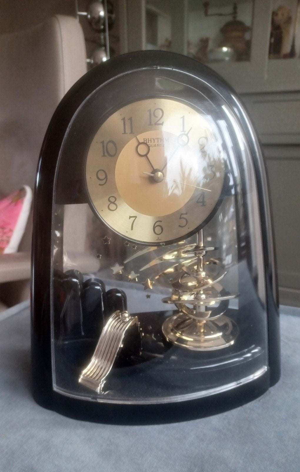 Space Age 80's Rythm quartz klok Japan zwart / goud, Ophalen of Verzenden