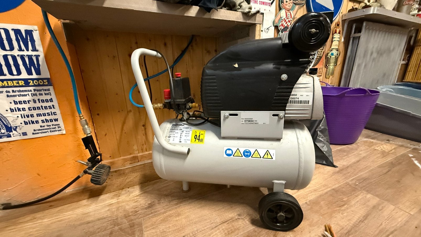 Metabo ClassicAir 255 met Criko pneumatische haspel, Ophalen, 10 bar of meer, Nieuw, 25 tot 100 liter