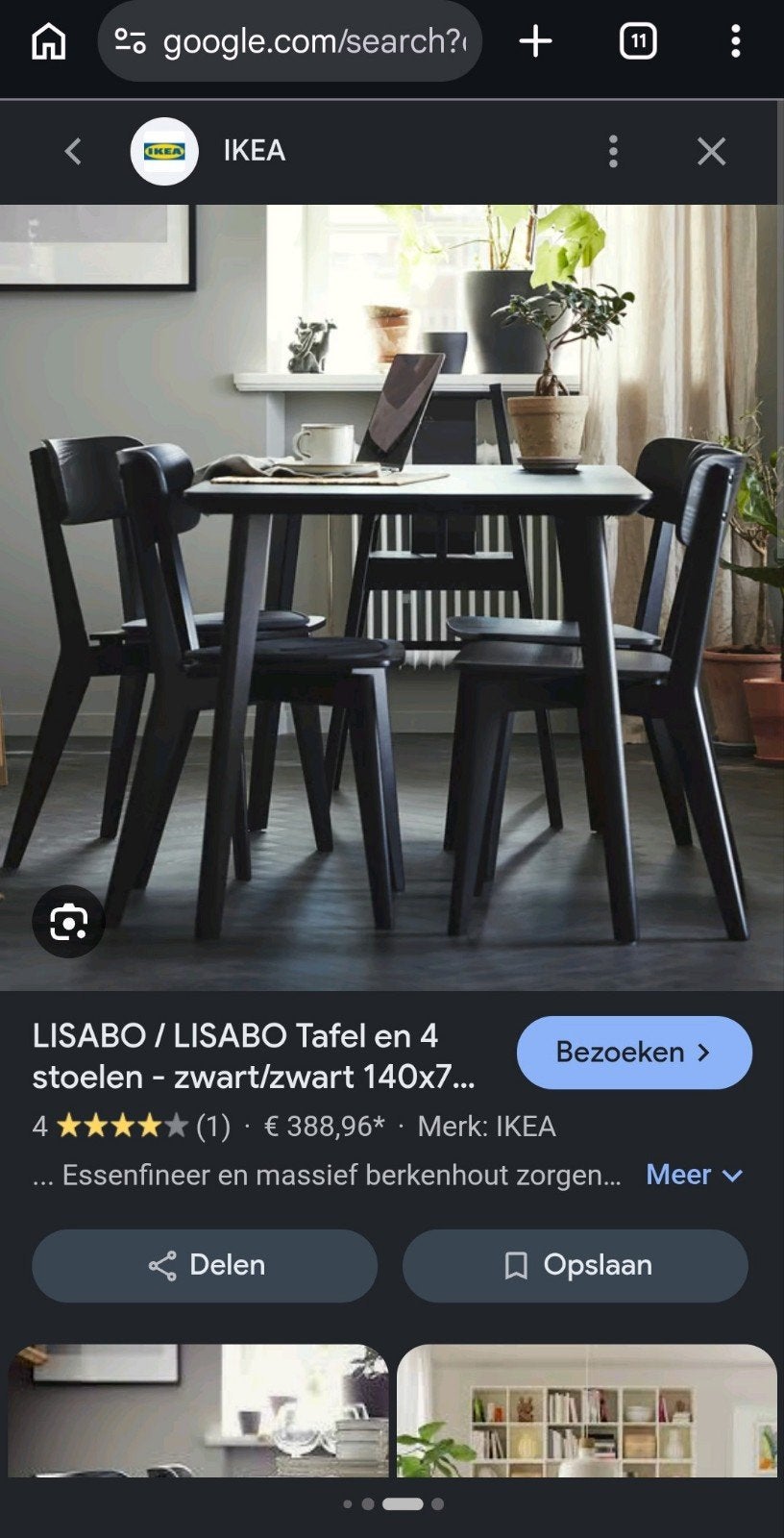 Ikea Lisabo Tafel/Eettafelnieuw., Huis en Inrichting, Ophalen of Verzenden, Rechthoekig, 50 tot 100 cm
