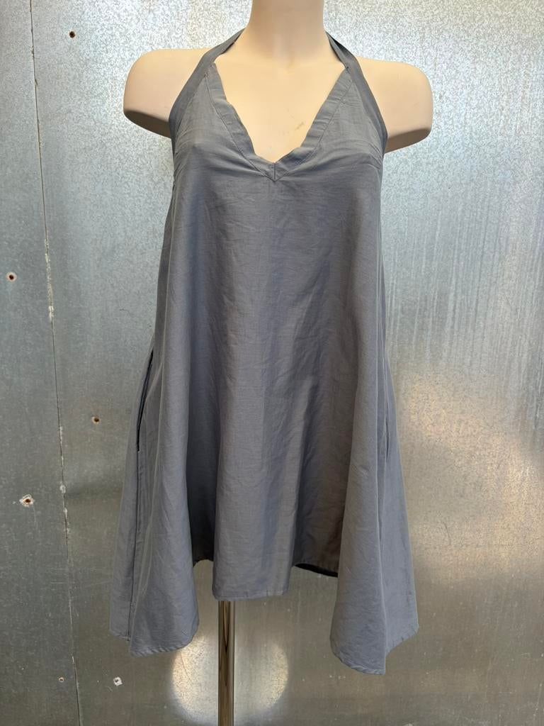 Zahara dress sea me happy halter jurk one size grijs, Ophalen of Verzenden, Zo goed als nieuw, Grijs, Onder de knie