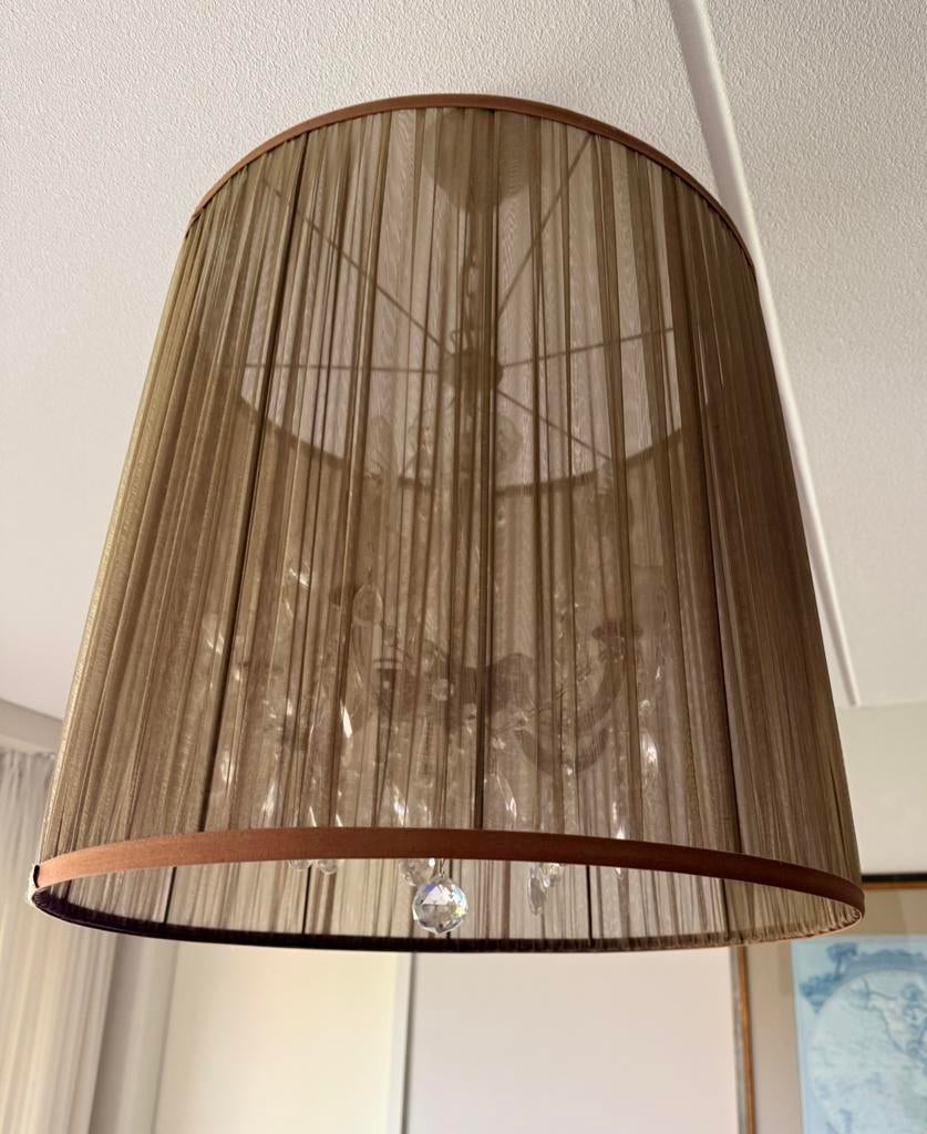 Kristallen Kroonluchter, Huis en Inrichting, Lampen | Lampenkappen, Ophalen, Zo goed als nieuw, Rond, 50 cm of meer