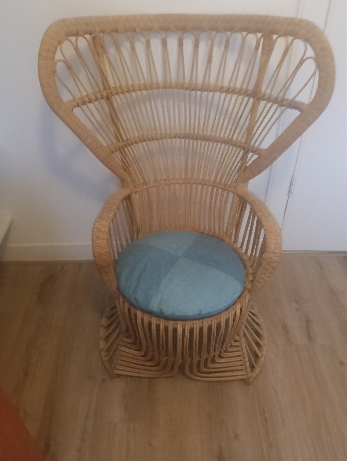 Vintage Rotan Pauwstoel Rohé Noordwolde jaren '60, Ophalen