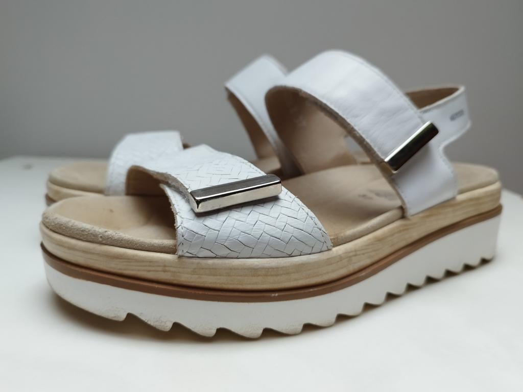 ZGAN Mephisto plateau sandalen 37 Wit, Mephisto, Wit, Zo goed als nieuw, Sandalen of Muiltjes