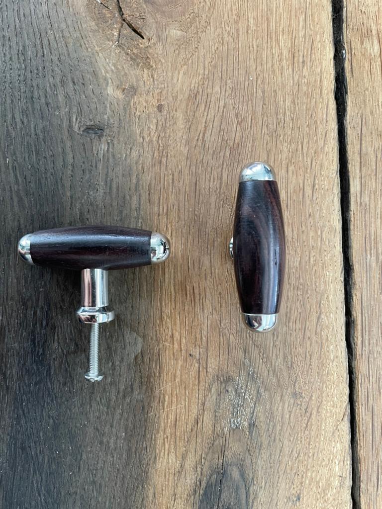 luxe keukenkast knop, upgrade je keuken, nikkel palissander, Ophalen, Nieuw, Klink of Kruk