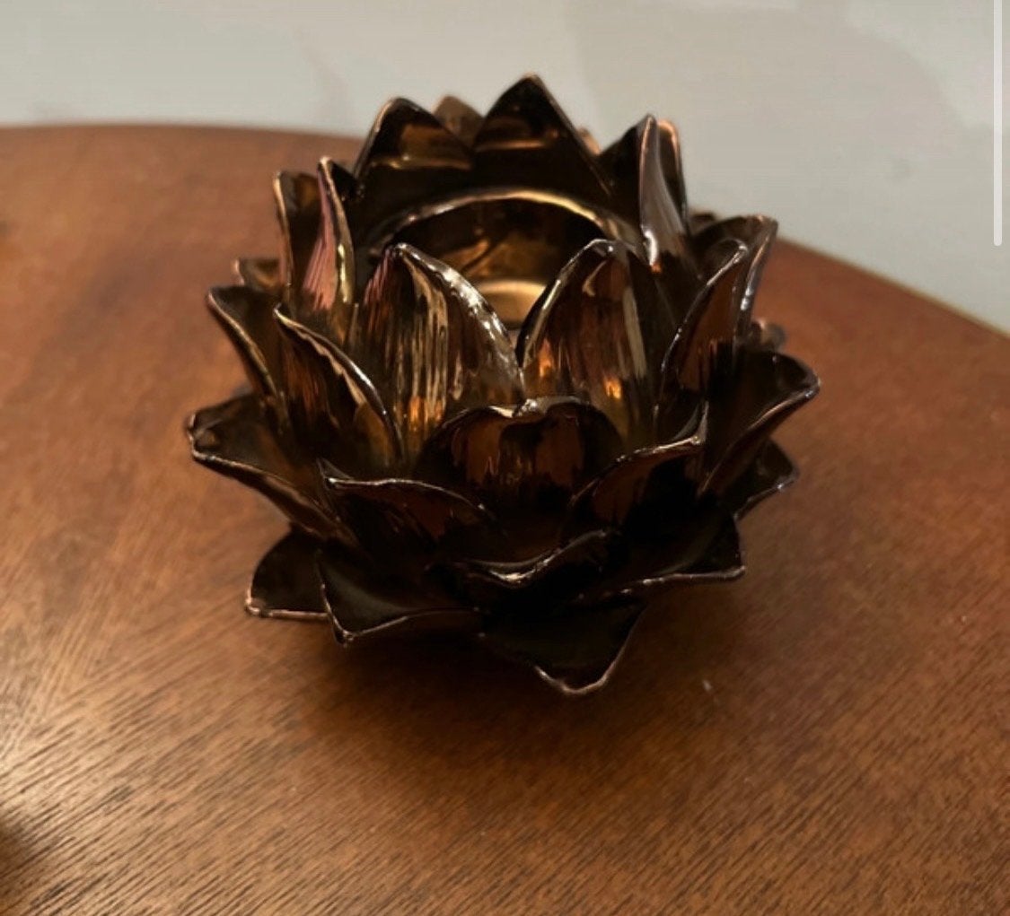Lotus Waxinelichthouder - Sfeervol en Elegant, Huis en Inrichting, Gebruikt, Verzenden, Overige merken, Waxinelichthouder